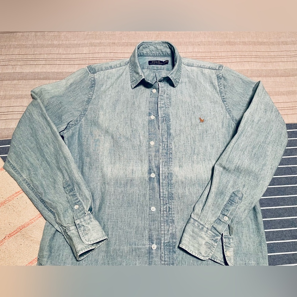 Polo Ralph Lauren - Classic Button Down - Chambray - Jean Shirt - Unisex - Med - Picture 6 of 6